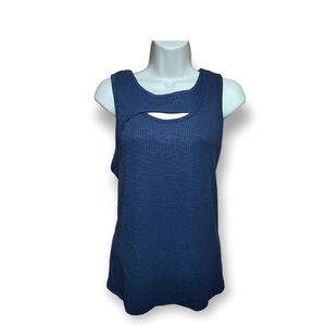 Nine West-Twist Cutout Tank-Resolute Blue-XXL-NWT